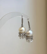 Classic white saltwater pearl dangle earrings for women