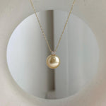 Mirror luster South Sea ultra gold pearl in 18K real gold setting
