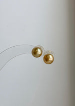 Genuine South Sea gold pearl earrings for women