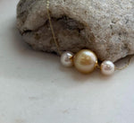 Three genuine ocean pearls with extreme mirror luster