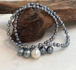 9. 4–12.4mm genuine saltwater pearl necklace with S925 silver