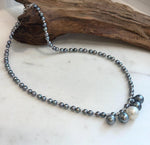 Elly’s 5 South Sea White & Tahitian Pearl Necklace | 9.4–12.4mm Genuine Saltwater Pearls | Mirror Luster | S925 Silver