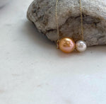 Elegant double pearl necklace featuring Akoya and Edison pearls