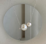 Double pearl necklace with Akoya and Edison genuine pearls
