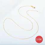 Delicate Au750 18K gold O chain with needle end for threading pearls and creating floating pearl pendants.