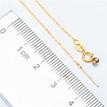 Genuine 18K gold adjustable O chain necklace, up to 17.3 inches, designed for floating pearl jewelry.