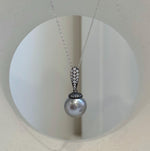12. 5mm Tahitian platinum pearl cool pendant with extreme luster