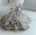 Genuine Tahitian silver pearl floral brooch pendant with mirror luster.