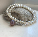Elegant pearl pendant necklace finished with S925 sterling silver.