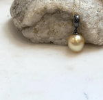 Luxury South Sea golden pearl pendant set with S925 sterling silver.