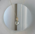 Luxury genuine Tahitian pearl pendant for women in polished S925 sterling silver.