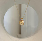 10.7mm South Sea deep tea gold pearl pendant with mirror luster and S925 sterling silver setting.