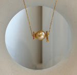 Deep tea gold South Sea pearl necklace chain set for women