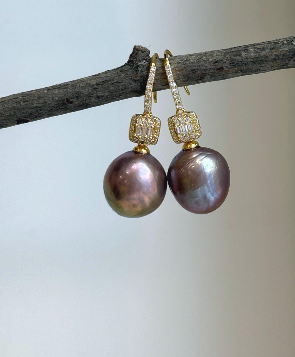 Genuine Edison pearl drop earrings featuring oversized pearls, strong luster, and delicate S925 silver hooks.