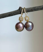 Genuine Edison pearl drop earrings featuring oversized pearls, strong luster, and delicate S925 silver hooks.
