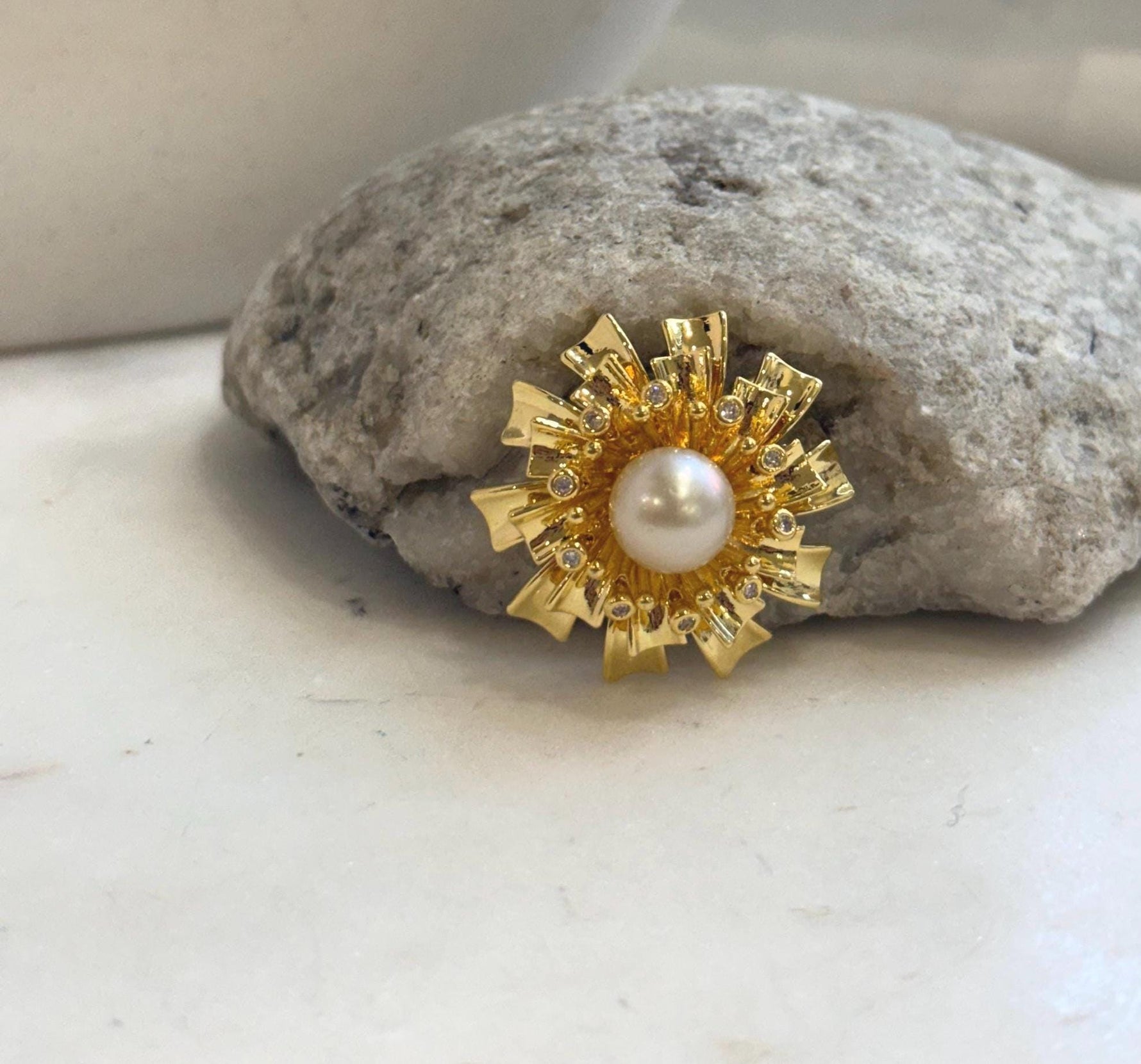 Handmade South Sea pearl brooch perfect for weddings and special occasions.
