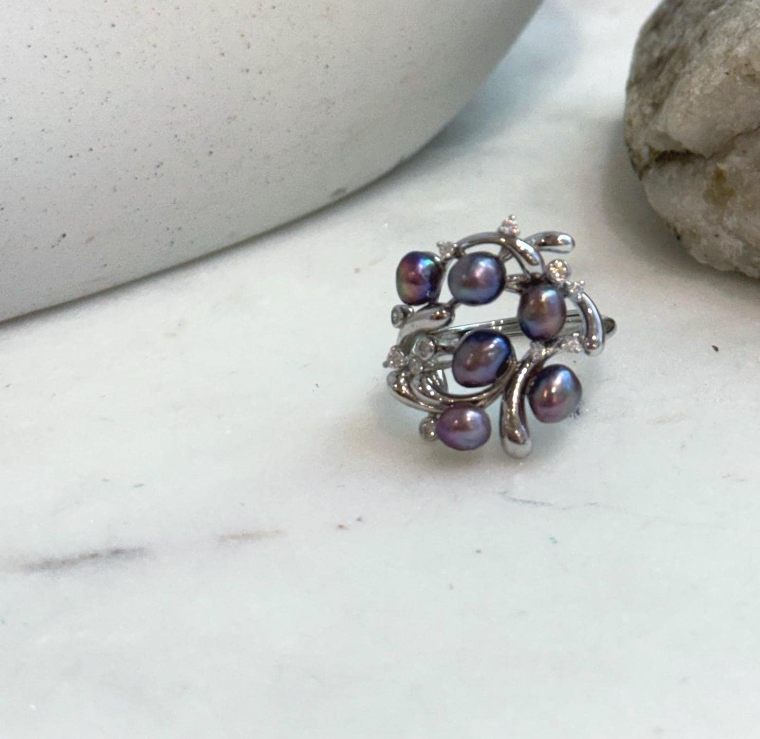 Delicate purple pearl jewelry gift for birthdays anniversaries and weddings.