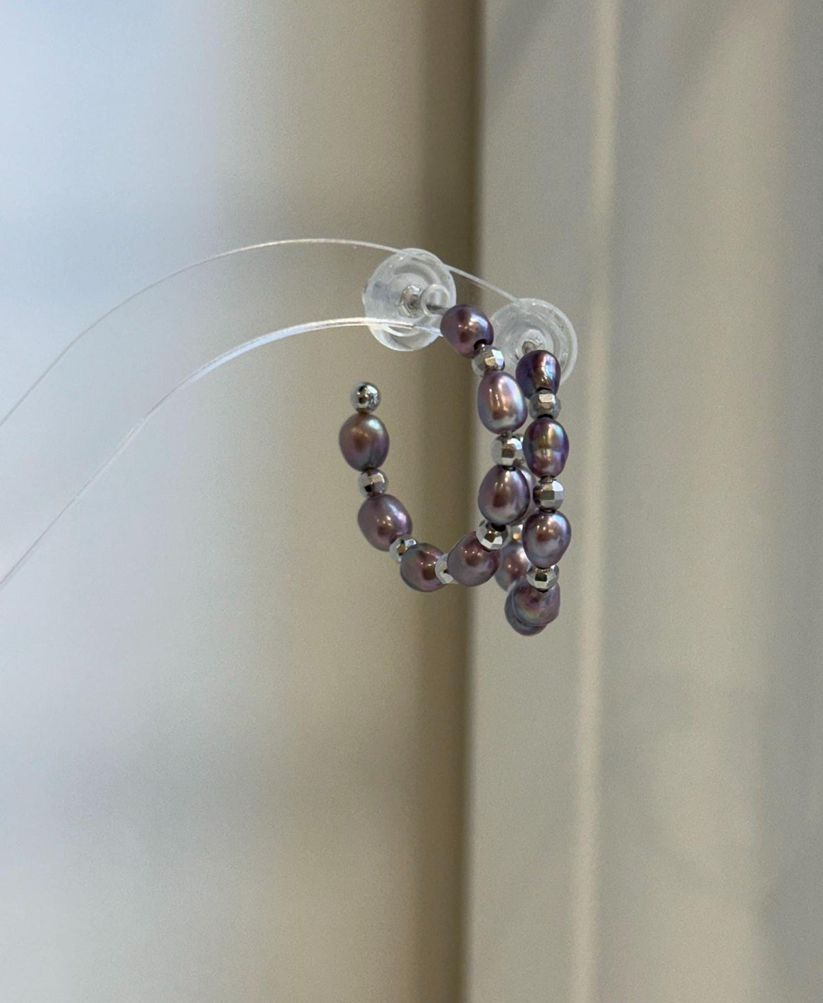 Elegant purple pearl drop earrings for women and gift giving