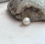 Genuine Australian South Sea white pearl necklace with S925 sterling silver magnetic chain
