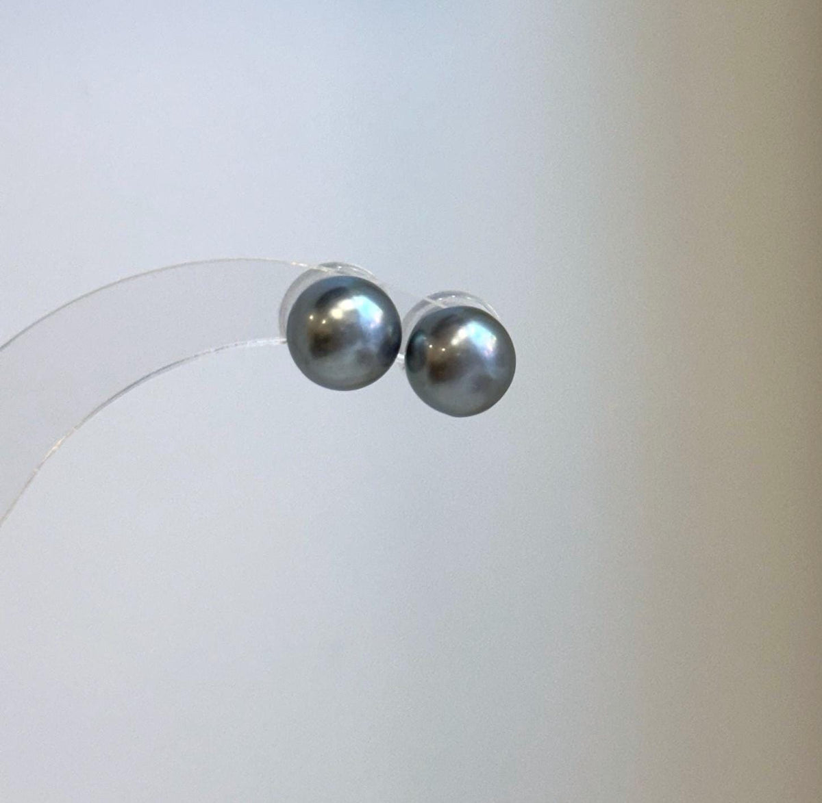 Premium 9.3mm Tahitian pearl stud earrings for timeless elegance