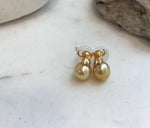 Natural South Sea golden pearl earrings for anniversary gift