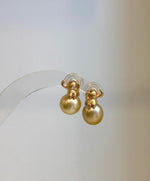 Minimalist South Sea saltwater pearl earrings in sterling silver