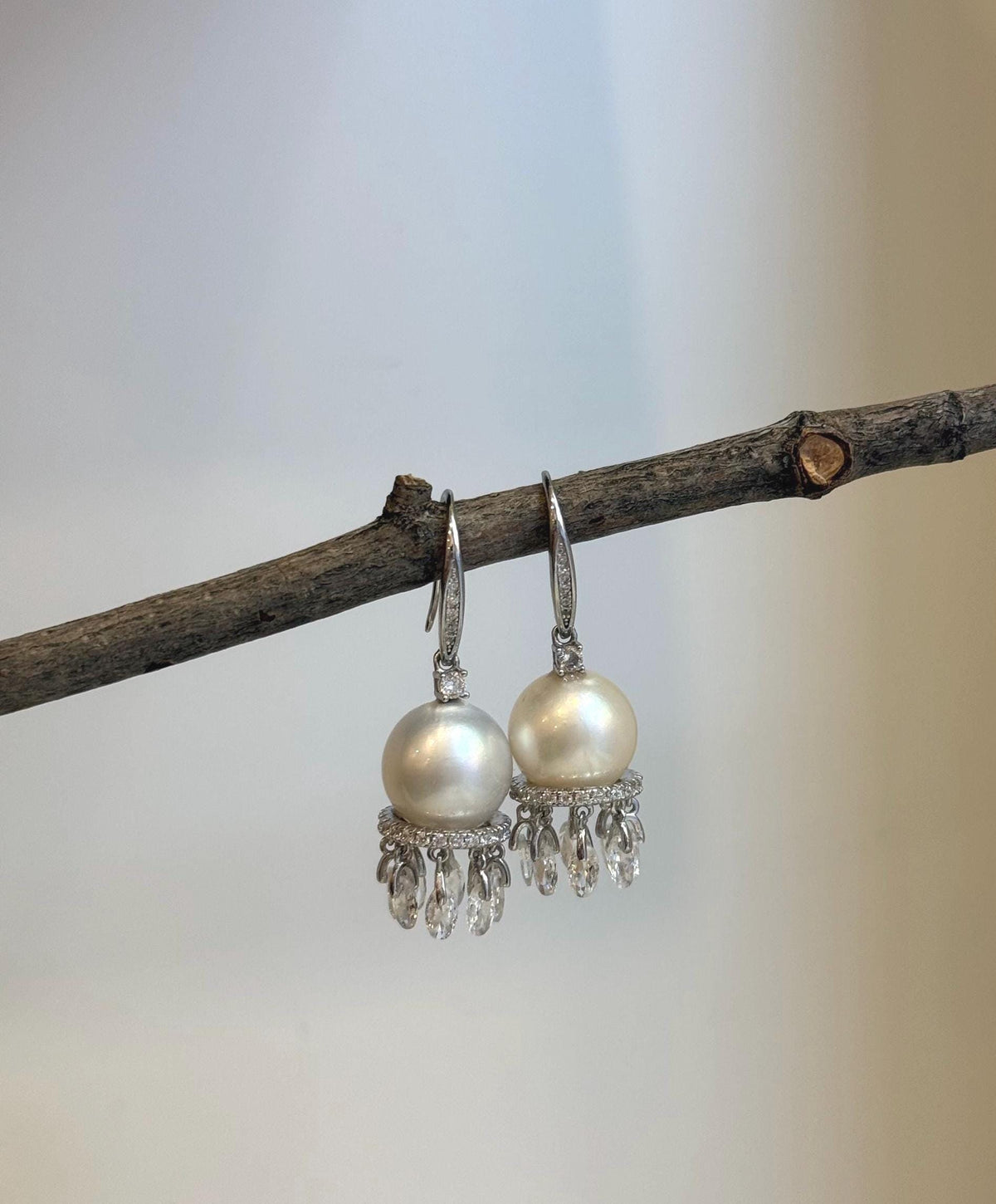 High-luster 12.6mm South Sea pearl earrings gift for her
