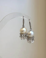 Genuine South Sea white pearl earrings with exceptional mirror-like luster