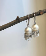 Genuine South Sea white pearl earrings with exceptional mirror-like luster