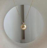 Luxury 10.7mm South Sea pearl necklace with rich ultra gold color