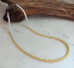 Elly’s 4.7–5mm White to Golden Gradient Freshwater Pearl Necklace | Genuine Pearl Strand | Mirror Luster | 18.9” | S925 Silver