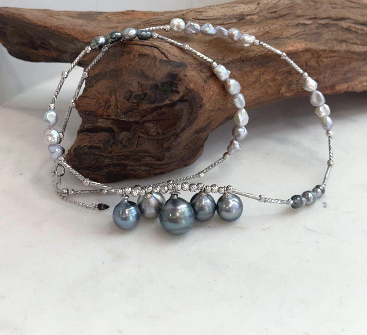 9. 7–12.3mm genuine saltwater pearl necklace for women