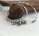 Minimalist five pearl necklace featuring genuine ocean pearls