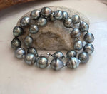 Genuine black pearl necklace hand knotted with sterling silver clasp