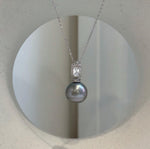 12.6mm Tahitian platinum pearl openable pendant with extreme luster