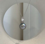 12.6mm saltwater pearl minimalist pendant with S925 silver