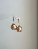 12mm rose champagne gold pearls with beautiful extreme mirror-like luster.