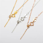 18K Au750 solid gold O chain necklace with adjustable length and needle end for floating pearl pendants.