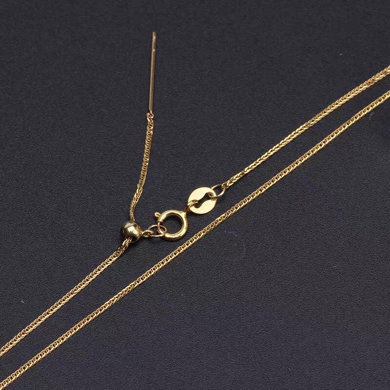 Adjustable 17.3 inch Au750 gold necklace chain with needle design