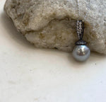 Large 12.5mm Tahitian pearl pendant with S925 sterling silver