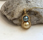 S925 sterling silver double pearl gourd pendant