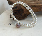 Elly’s 12.9mm Purple Edison Pearl Pendant Necklace | 5.6–6mm White Freshwater Pearls | Mirror Luster | S925 Sterling Silver