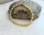 7.2 inch golden freshwater pearl bracelet with S925 sterling silver clasp.