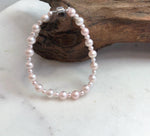 Elly’s 3.5–6.5mm Pale Pink Freshwater Pearl Bracelet | Genuine Pearls | Mirror Luster | S925 Sterling Silver