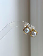 8.4mm blue silver Akoya saltwater pearl earrings with luminous mirror-like shine