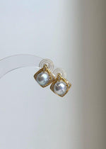Japanese style Akoya ocean blue silver pearl earrings with bright reflective luster
