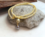Elly’s 9.8–10.4mm Tahitian & South Sea Golden Pearl Drop Pendant | Golden Freshwater Pearl Necklace | 3cm | S925 Silver