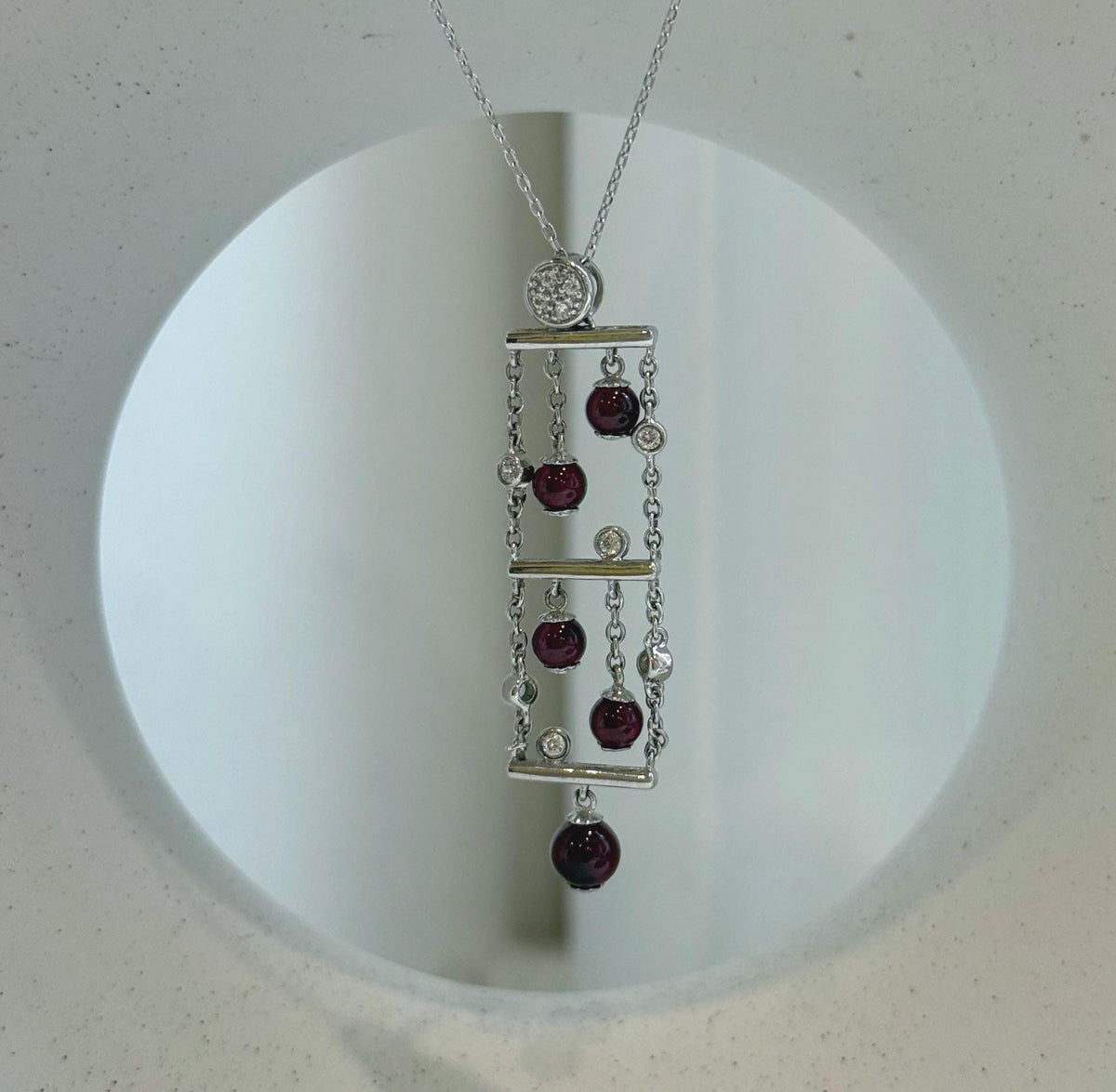 Elegant genuine garnet jewelry set with rich deep red gemstones