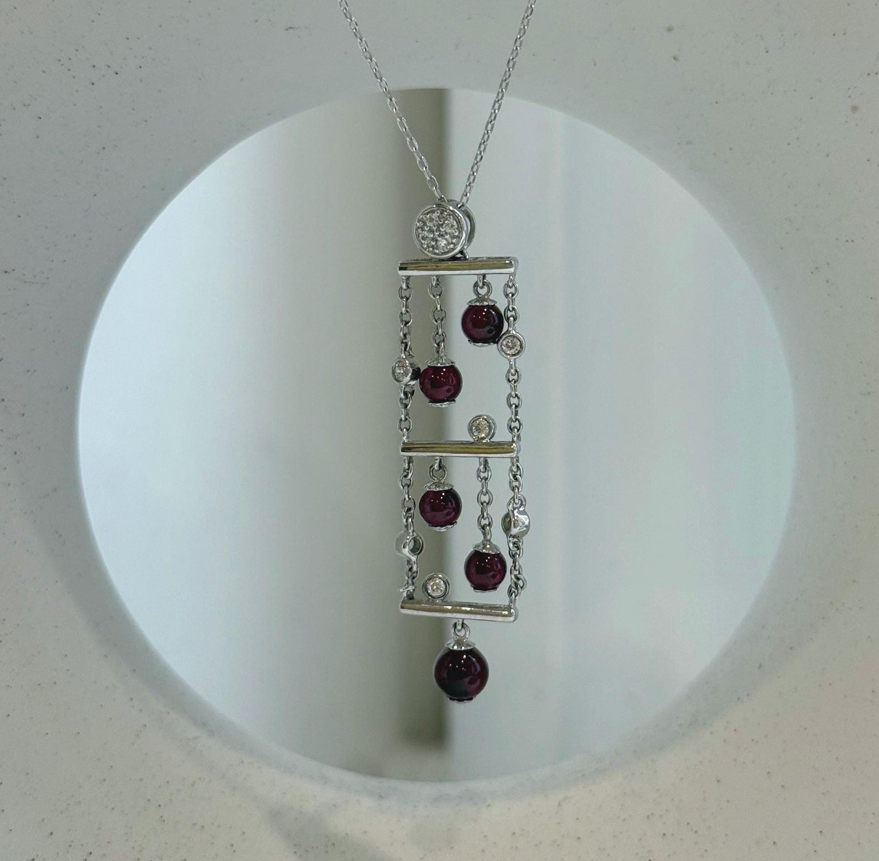 Elegant genuine garnet jewelry set with rich deep red gemstones
