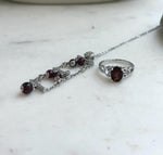 Deep red garnet gemstone jewelry crafted in sterling silver